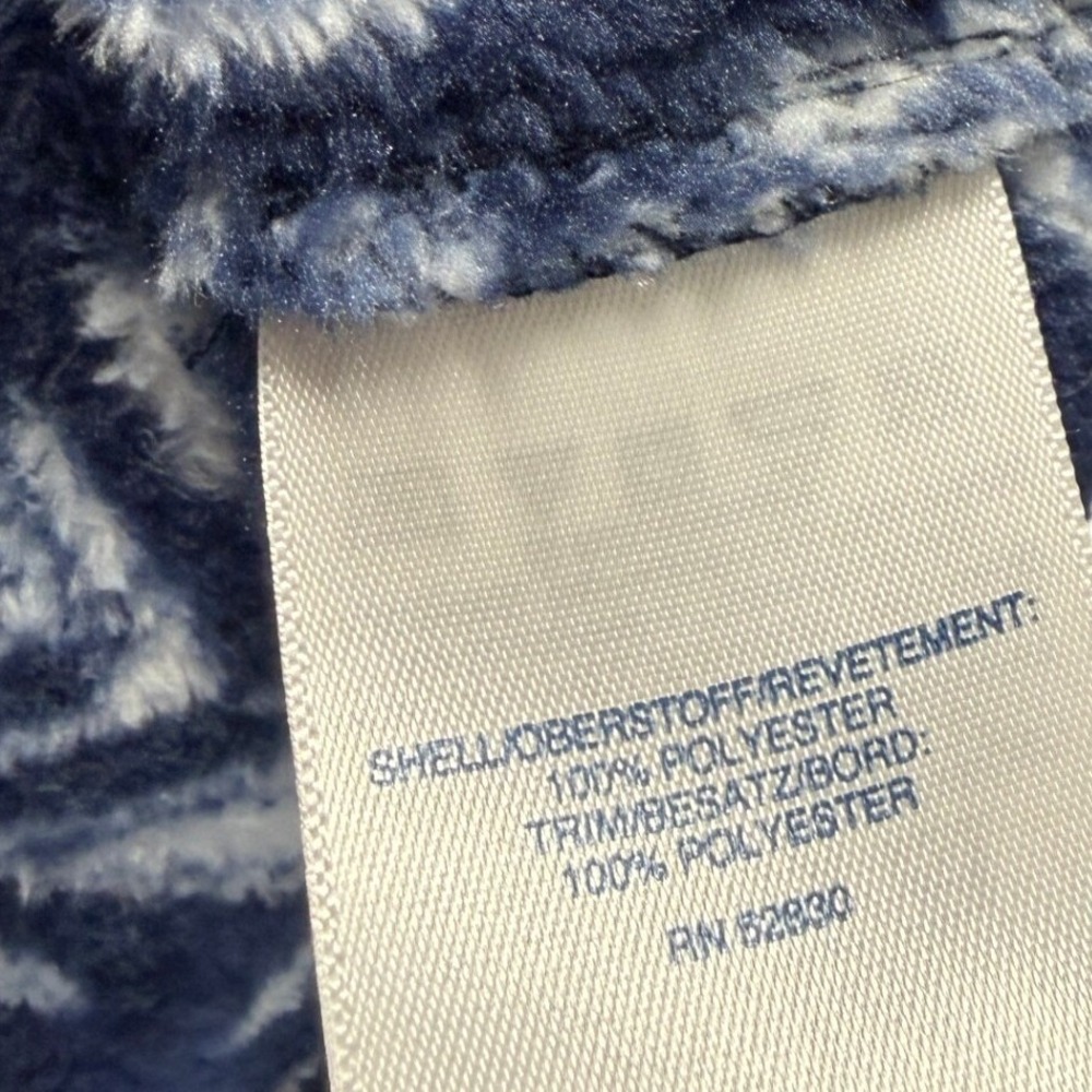 Lands' End Fleece Snap Neck Pullover Snowflake Blue Womens Medium 10-12 Cozy - Picture 5 of 8